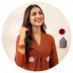 Rust Orange Embroidered Kurti Set with Pant & Dupatta | Maltoz - editorial-used-by